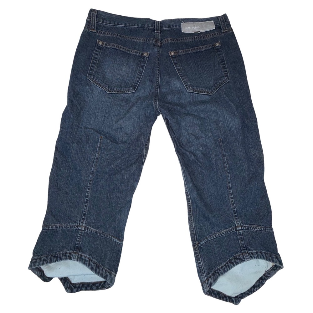Iceberg Icejeans Capri Denim Pants Womens 28 Blue Made in Italy Pointed Hem - Picture 5 of 10
